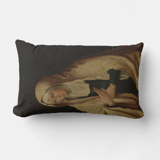 Veiled Virgin Mary (av Lucas van Leyden) Lumbarkudde (Framsida)