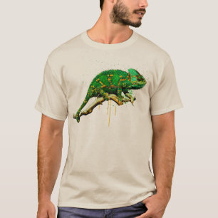 Veiljd Chameleon Watercolor Reptile T Shirt
