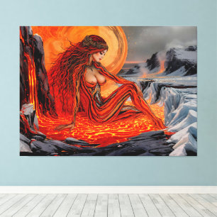 ’Veins of the Volcano’ - Volcanic Woman Porträtt Canvastryck