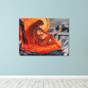 ’Veins of the Volcano’ - Volcanic Woman Porträtt Canvastryck