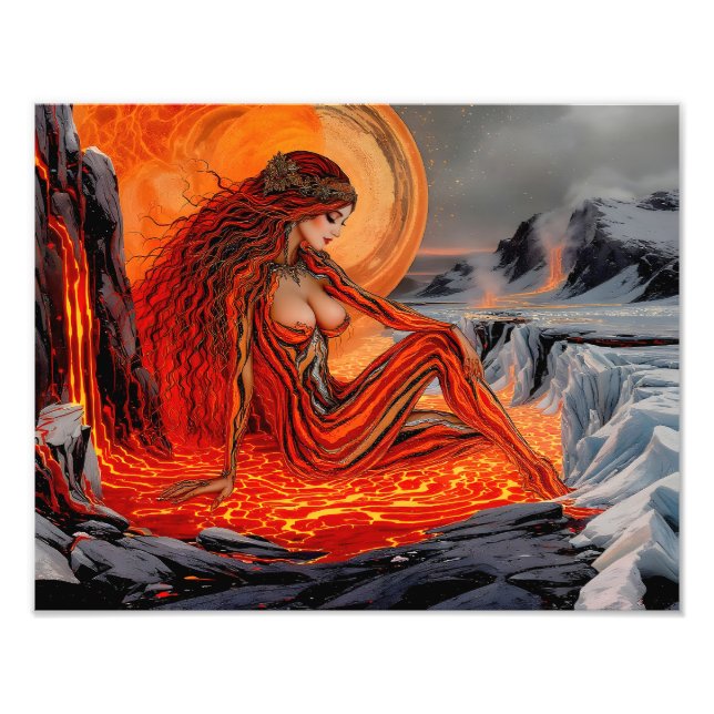 ’Veins of the Volcano’ - Volcanic Woman Porträtt Fototryck (Framsidan)