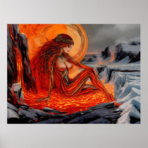 ’Veins of the Volcano’ - Volcanic Woman Porträtt Poster