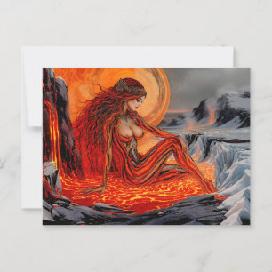 ’Veins of the Volcano’ - Volcanic Woman Porträtt Vykort