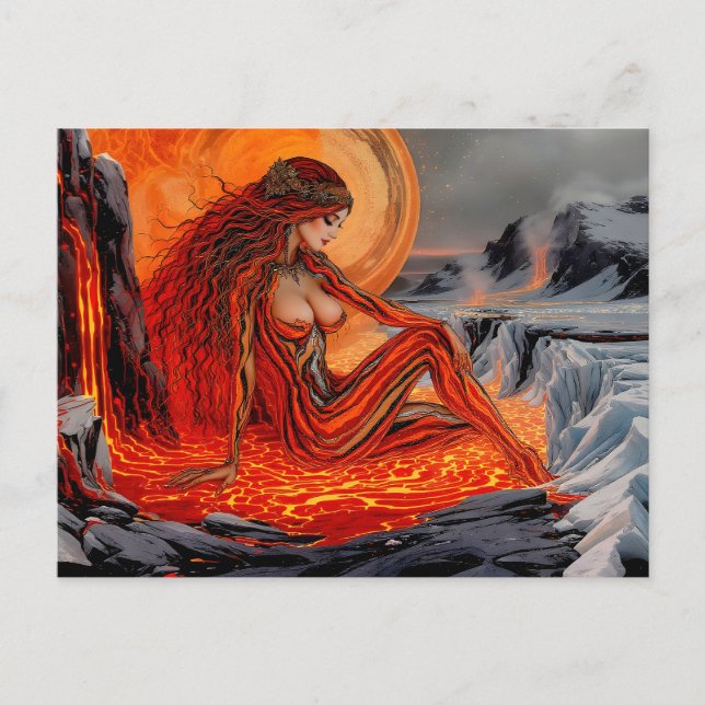 ’Veins of the Volcano’ - Volcanic Woman Porträtt Vykort (Framsida)