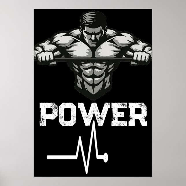 Veiny Power Poster Hardcore Gym Art (Framsidan)