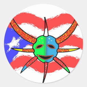 Vejigante mask Sticker Runt Klistermärke