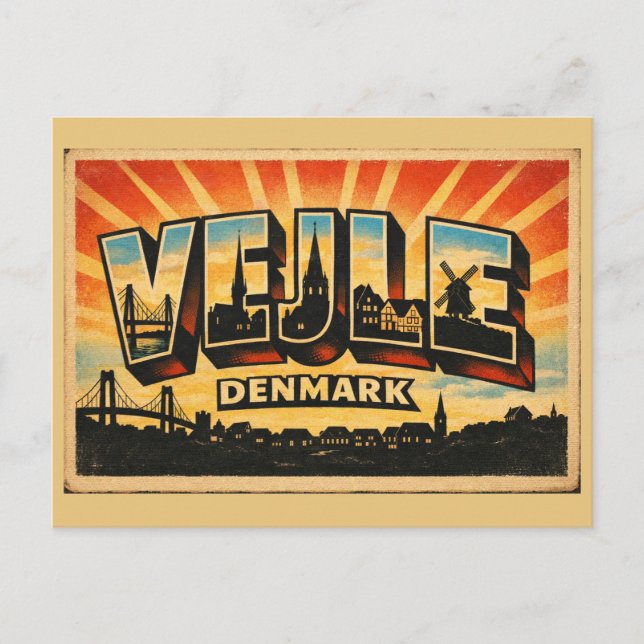 Vejle Danmark Bron Vykort (Framsida)