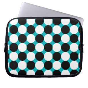 Vektor för ljusblå svarta och vita prickar mönster laptop sleeve