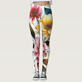 vektor för rosa av gult av pastellkonst i blommigt leggings