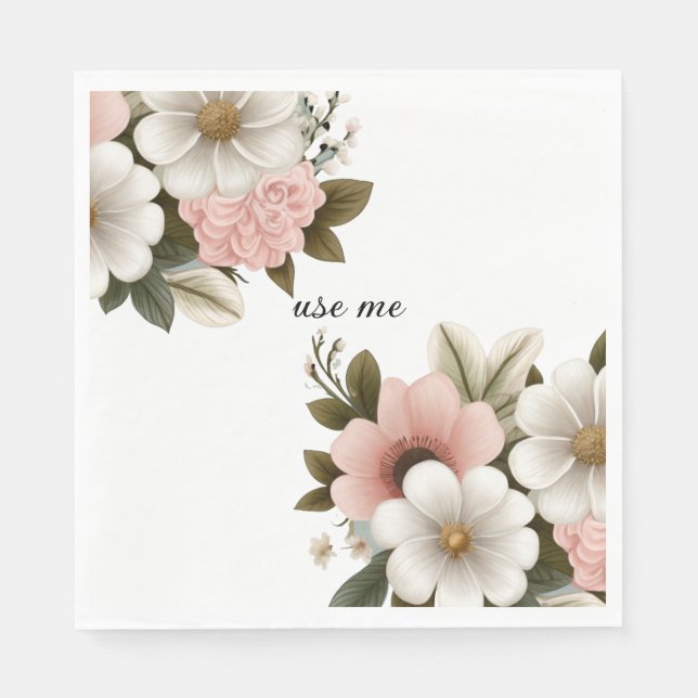 vektor för rosa blommigt pappersservett (Framsidan)