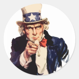 Vektor för Uncle Sam Runt Klistermärke