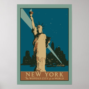 Vektorart décoNew York undra stad av världen Poster
