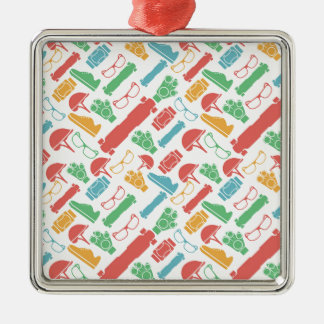 Vektorbakgrund för tillbehör för longboarders julgransprydnad metall