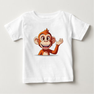 Vektorgrafik för apa som vinkar hej t shirt