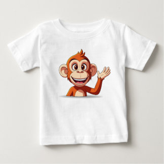 Vektorgrafik för apa som vinkar hej t shirt