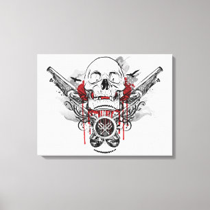 Vektorgrafik för Skull- och Pirat-mönster Canvastryck