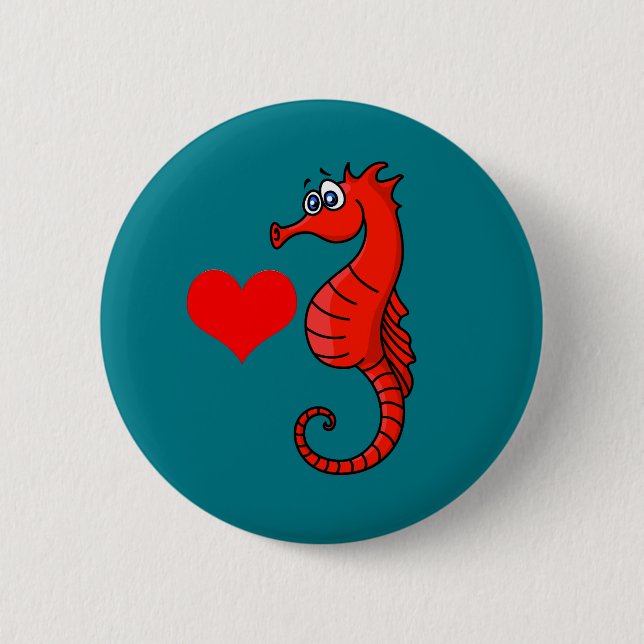 Vektorhjärta och Seahorse Knapp (Framsida)