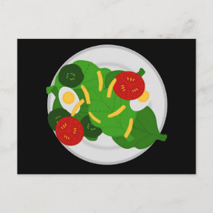 Vektorillustration av blandad grönsallad vykort