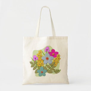 Vektorillustration av blombouquet tygkasse