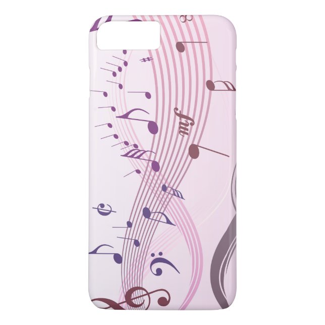 Vektorillustration av slingrig musik noter Case-Mate iPhone skal (Baksida)