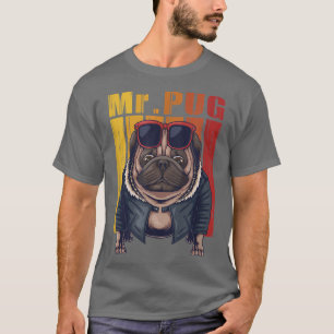 vektorillustration för pug hund-coola  t shirt