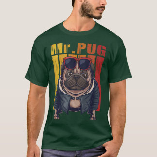 vektorillustration för pug hund-coola  t shirt