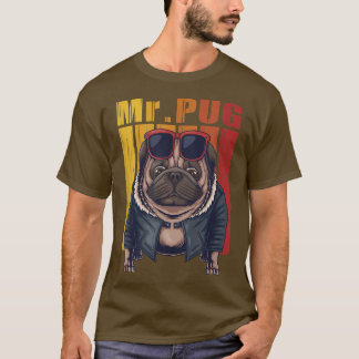 vektorillustration för pug hund-coola t shirt