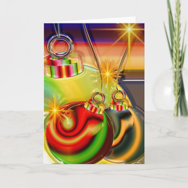 Vektorjulkort med prydnadsföremål helgkort (Framsida)