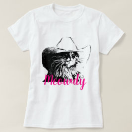 Vektorn avbildar katten med Cowboyhatten Meowdy T Shirt
