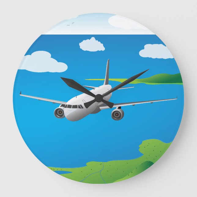 Vektorn för trafikflygplanet A321 tar tid på Stor Klocka (Framsida)