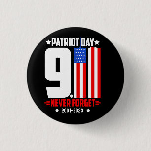 Vektorpatriotdag 911 glömmer aldrig skjortdesign knapp