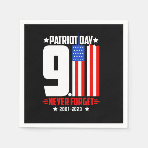 Vektorpatriotdag 911 glömmer aldrig skjortdesign pappersservett