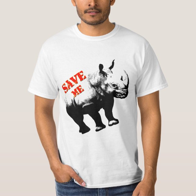 VektorSilhouettenoshörningen sparar mig Tee Shirt (Framsida)