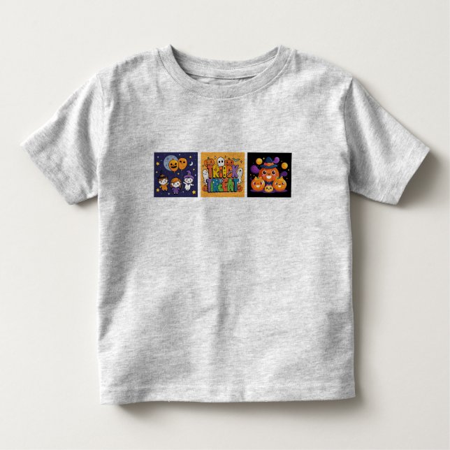 Vektoruppsättning för Cute Halloween-tecken T Shirt (Framsida)