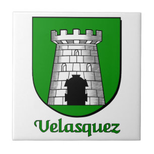 Velasquez Family Shield Decorative Tile Kakelplatta
