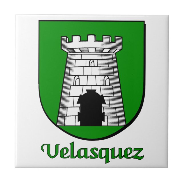 Velasquez Family Shield Decorative Tile Kakelplatta (Framsidan)
