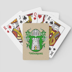Velasquez Heraldic Shield med Mantling Spel Kort