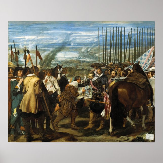 Velázquez - överlämnande av Breda 1635 Poster (Framsidan)