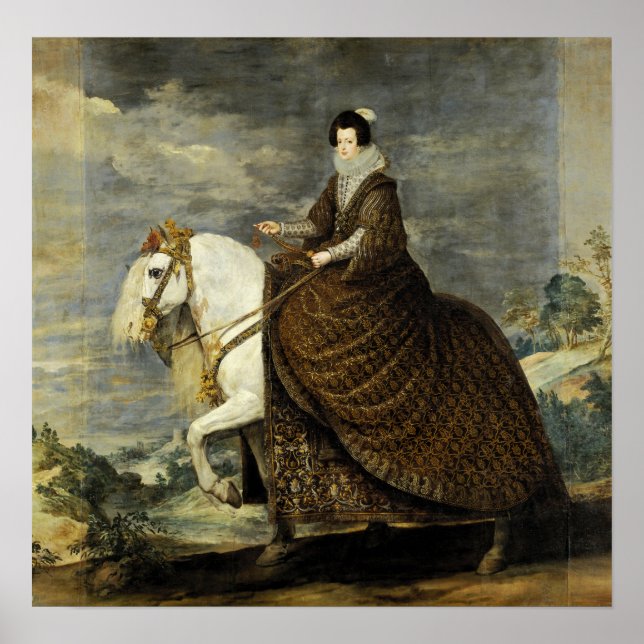 Velázquez - Ryttardrottning Isabel 1635 Poster (Framsidan)