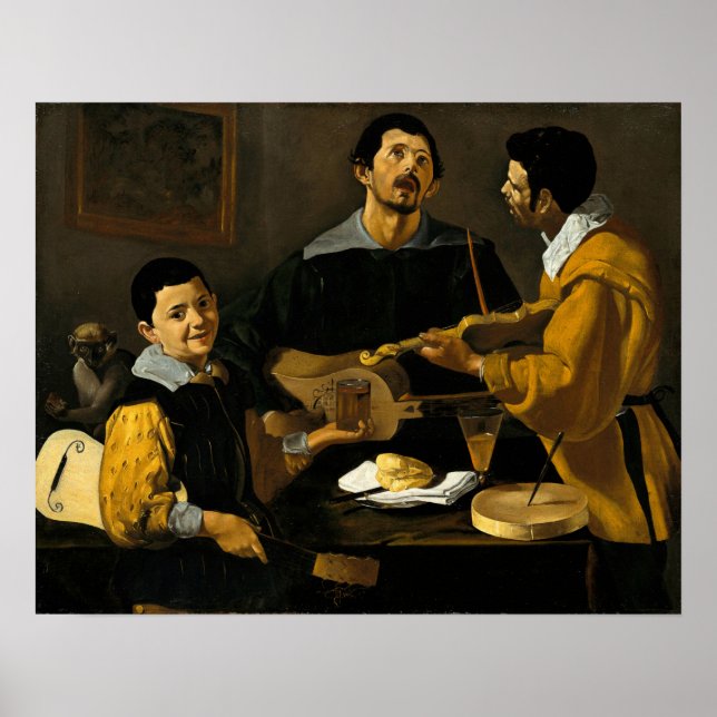 Velázquez - Tre musiker 1616 Poster (Framsidan)