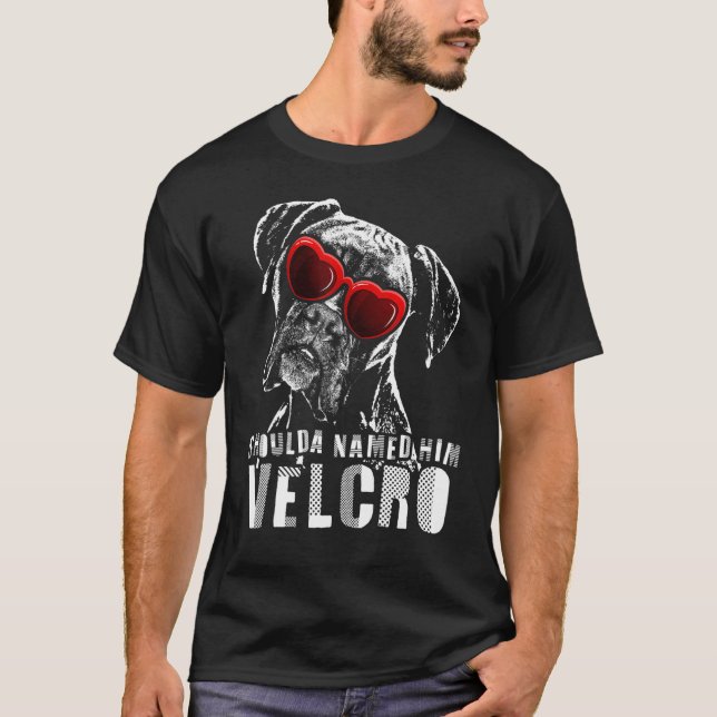 Velcro Boxer-Hund T Shirt (Framsida)