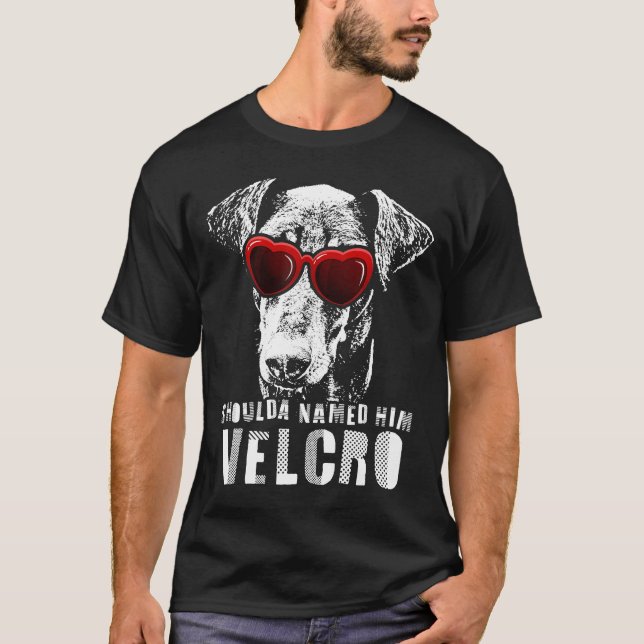 Velcro Doberman Hund T Shirt (Framsida)