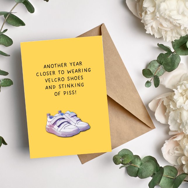 Velcro Shoes Funny Birthday Card Helgkort (Skapare uppladdad)