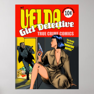 Velda: vintagen poster för flickassistenten