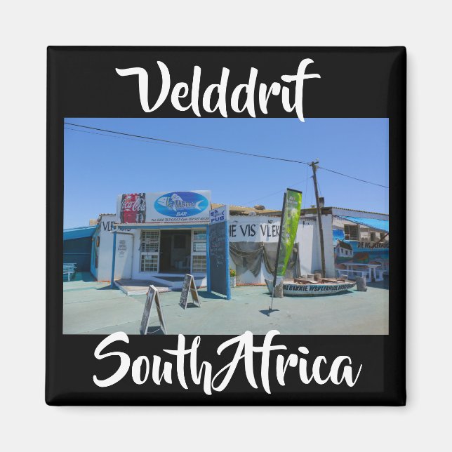 Velddrif South Afrika Die Vis Vlekhuis Magnet (Framsidan)