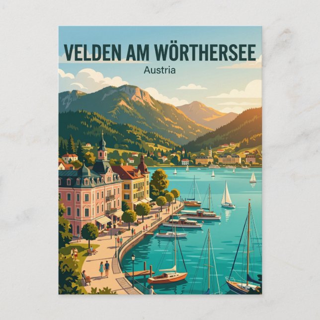 Velden am Wörthersee Österrike Vykort (Framsida)