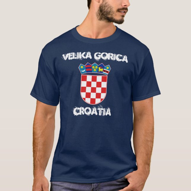 Velika Gorica, Kroatien med jackande av arm Tee Shirt (Framsida)
