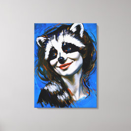 ’Velka Teyani’ Whispering Raccoon Trickster Canvastryck