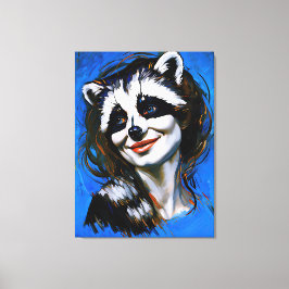 ’Velka Teyani’ Whispering Raccoon Trickster Canvastryck