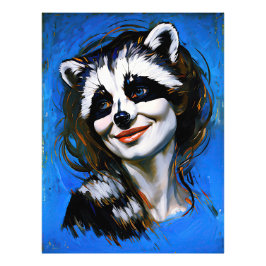 ’Velka Teyani’ Whispering Raccoon Trickster Fototryck